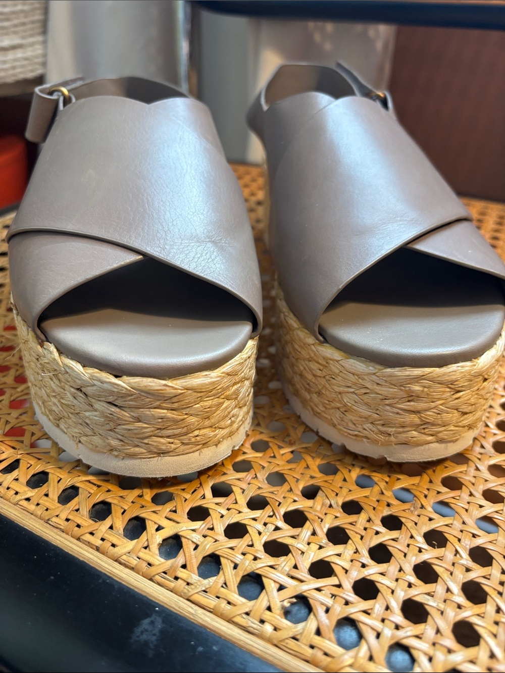 Vince Jesson Womens Gray Platform Espadrille Slingback Sandals - Picture 2 of 7